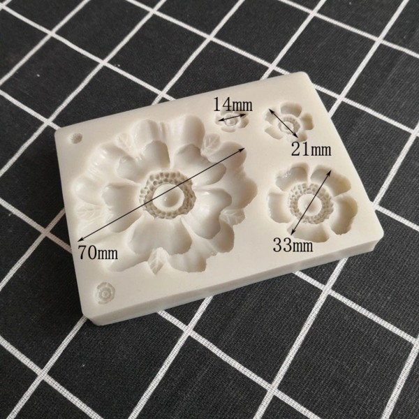 Silicone mould - 4 flowers – Just Any Dream