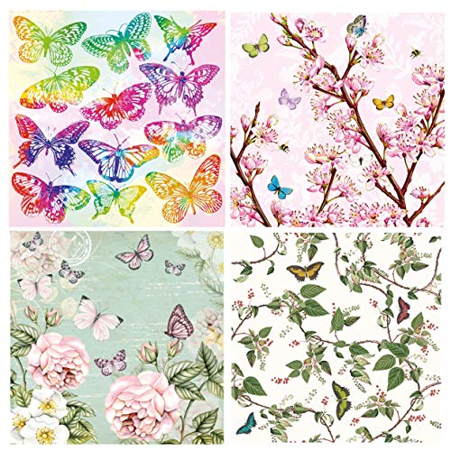 Blossom Rose Tissues 20pcs Pack of Decoupage Tissue Papers by Get Inspired 4designs, 5each