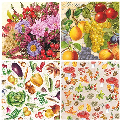 Autumn Pattern Tissues 20pcs Pack of Decoupage Tissue Papers by Get Inspired 4designs, 5each