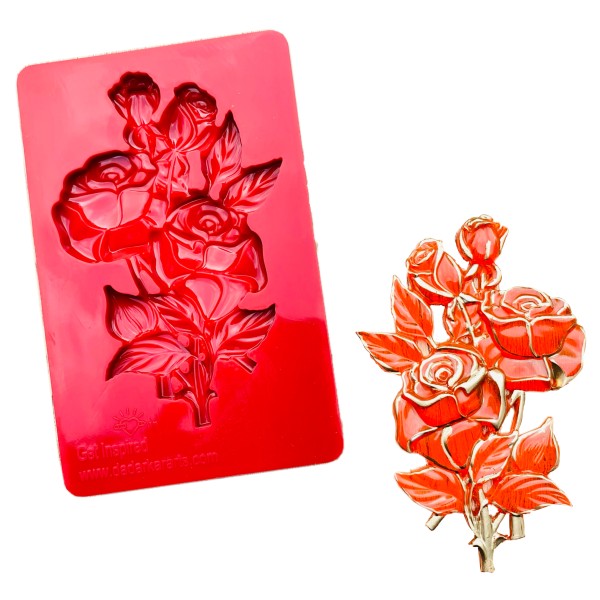 Get inspired Glossy Rose Silicone Mold 5inx3.2in